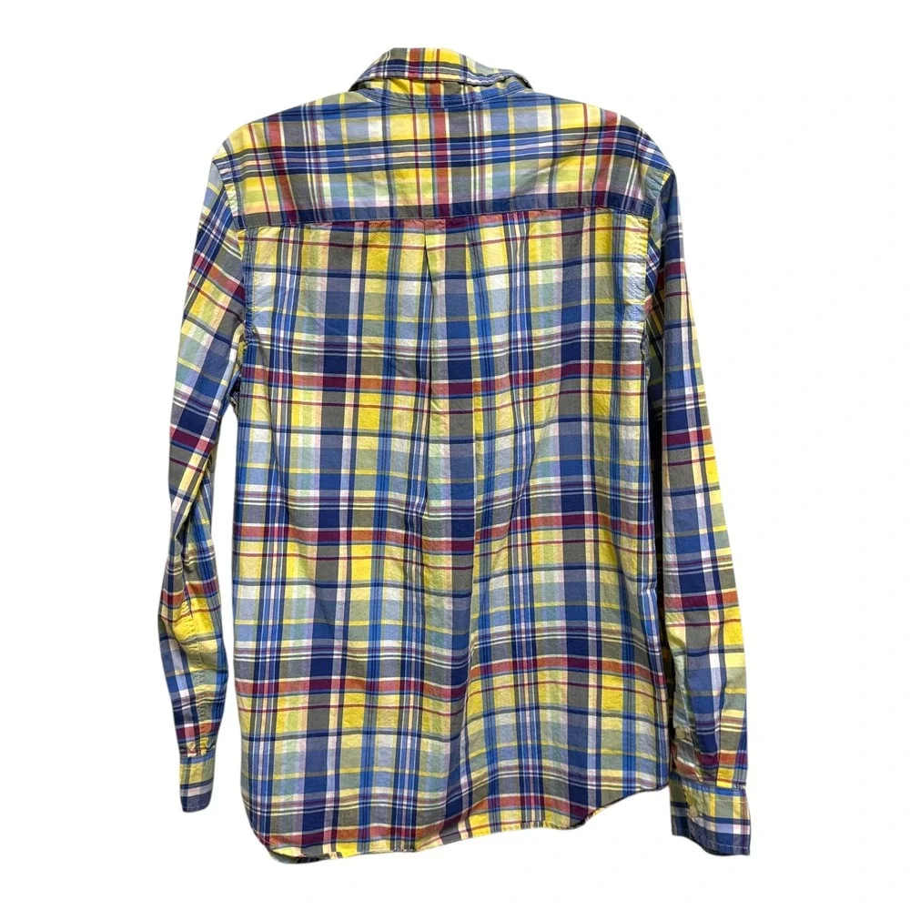 Ralph Lauren Plaid Button Down Shirt Long Sleeve Yellow Blue Red XL 18-20 Boys‎